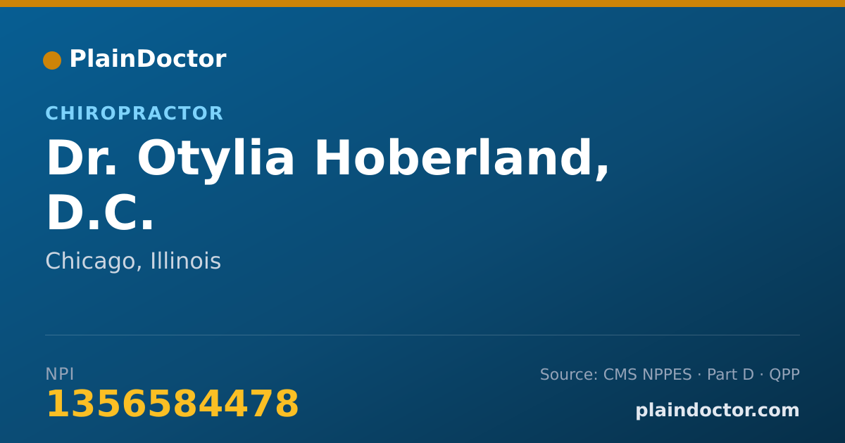 Shareable card for Otylia Hoberland, D.C. - Chiropractor, Chicago, IL
