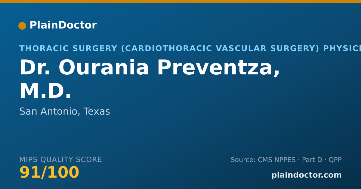 Shareable card for Ourania Preventza, M.D. - Thoracic Surgery (Cardiothoracic Vascular Surgery) Physician, San Antonio, TX