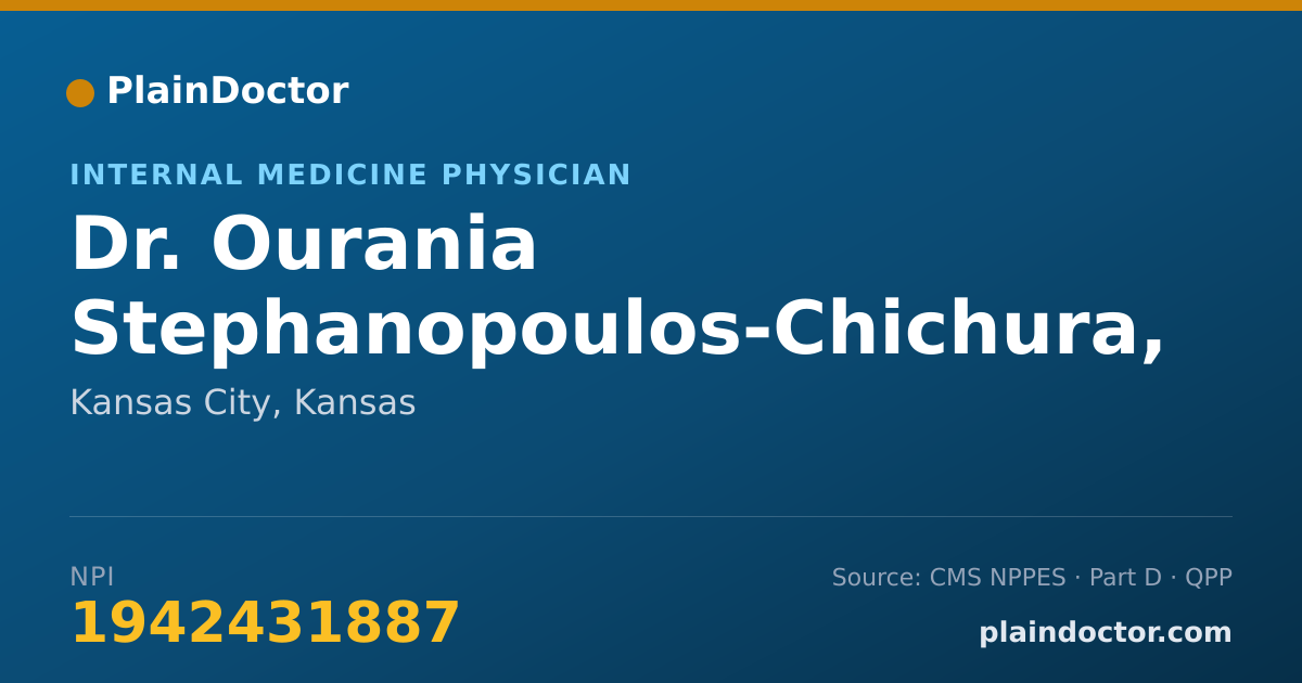 Shareable card for Ourania Stephanopoulos-Chichura, M.D. - Internal Medicine Physician, Kansas City, KS
