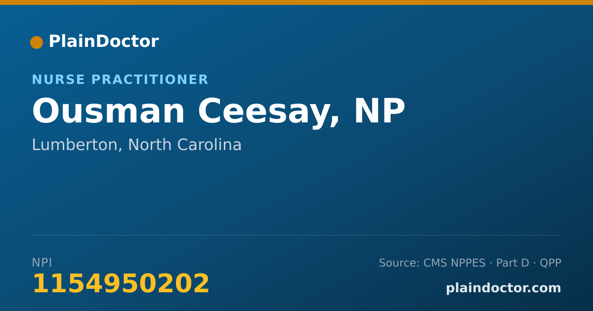 Shareable card for Ousman Ceesay, NP - Nurse Practitioner, Lumberton, NC