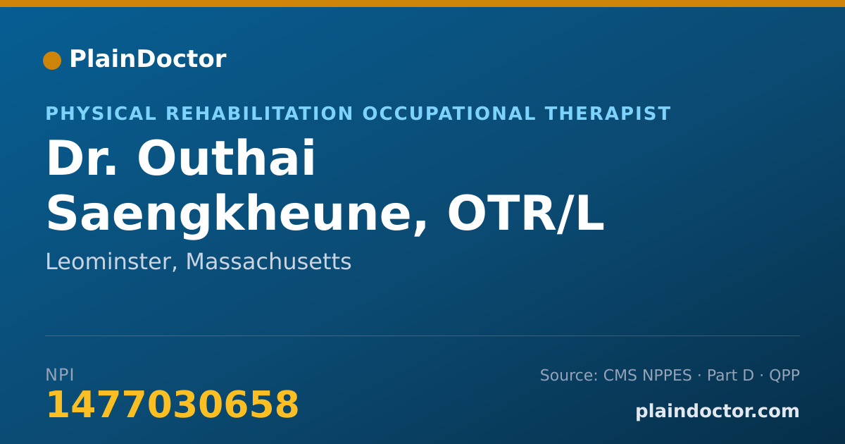 Shareable card for Outhai Saengkheune, OTR/L - Physical Rehabilitation Occupational Therapist, Leominster, MA