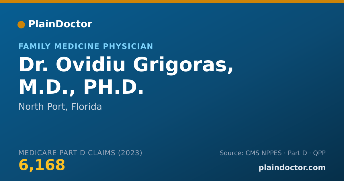 Shareable card for Ovidiu Grigoras, M.D., PH.D. - Family Medicine Physician, North Port, FL