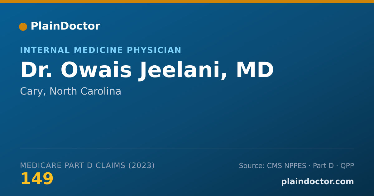 Shareable card for Owais Jeelani, MD - Internal Medicine Physician, Cary, NC