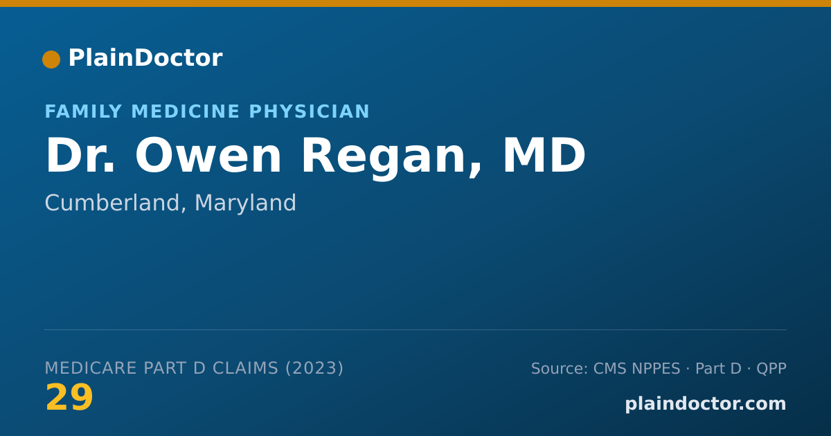 Shareable card for Owen Regan, MD - Family Medicine Physician, Cumberland, MD