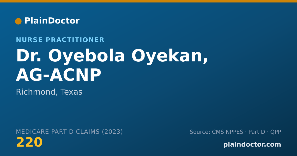 Shareable card for Oyebola Oyekan, AG-ACNP - Nurse Practitioner, Richmond, TX