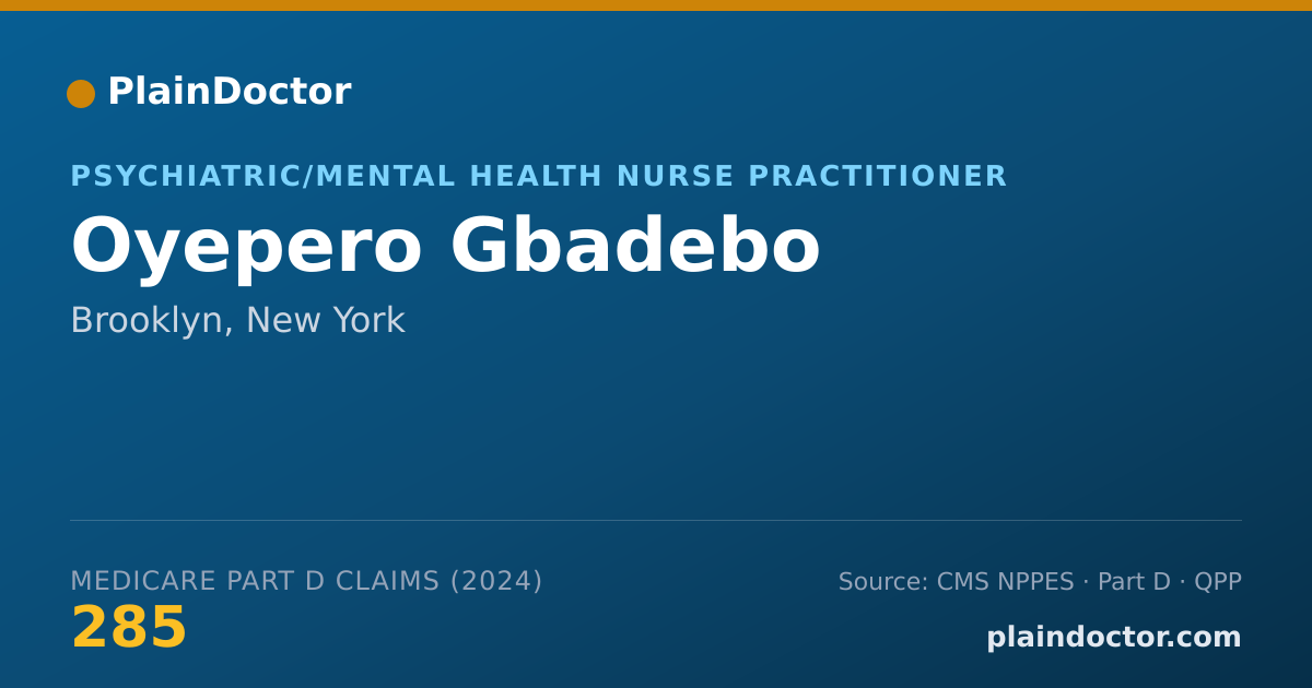 Shareable card for Oyepero Gbadebo - Psychiatric/Mental Health Nurse Practitioner, Brooklyn, NY