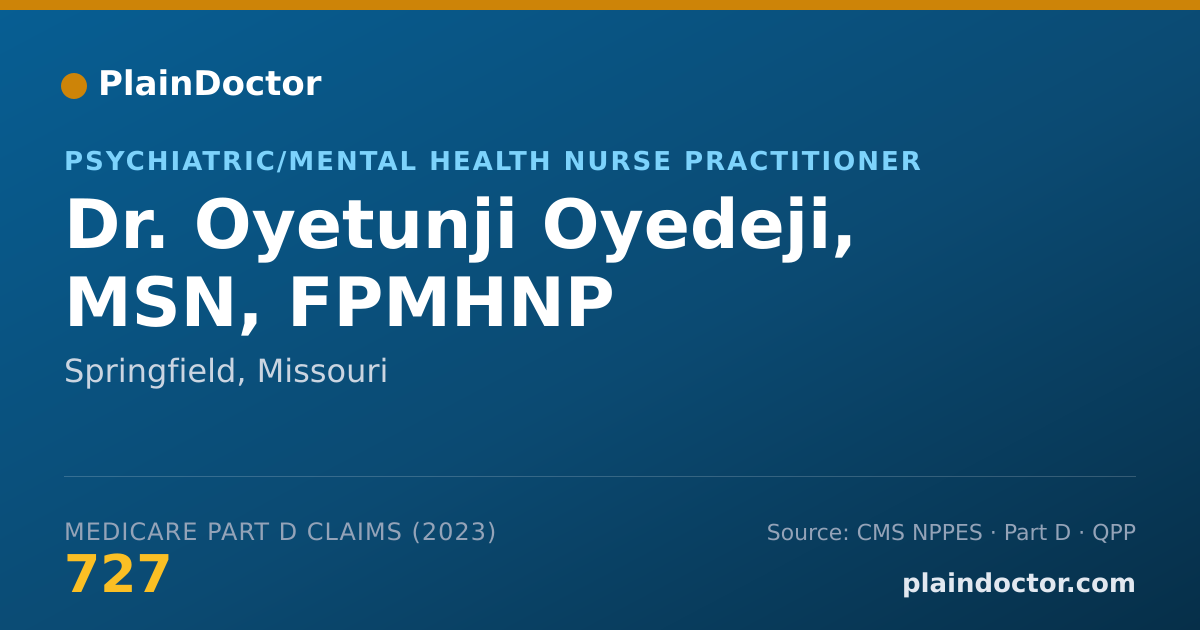 Shareable card for Oyetunji Oyedeji, MSN, FPMHNP - Psychiatric/Mental Health Nurse Practitioner, Springfield, MO
