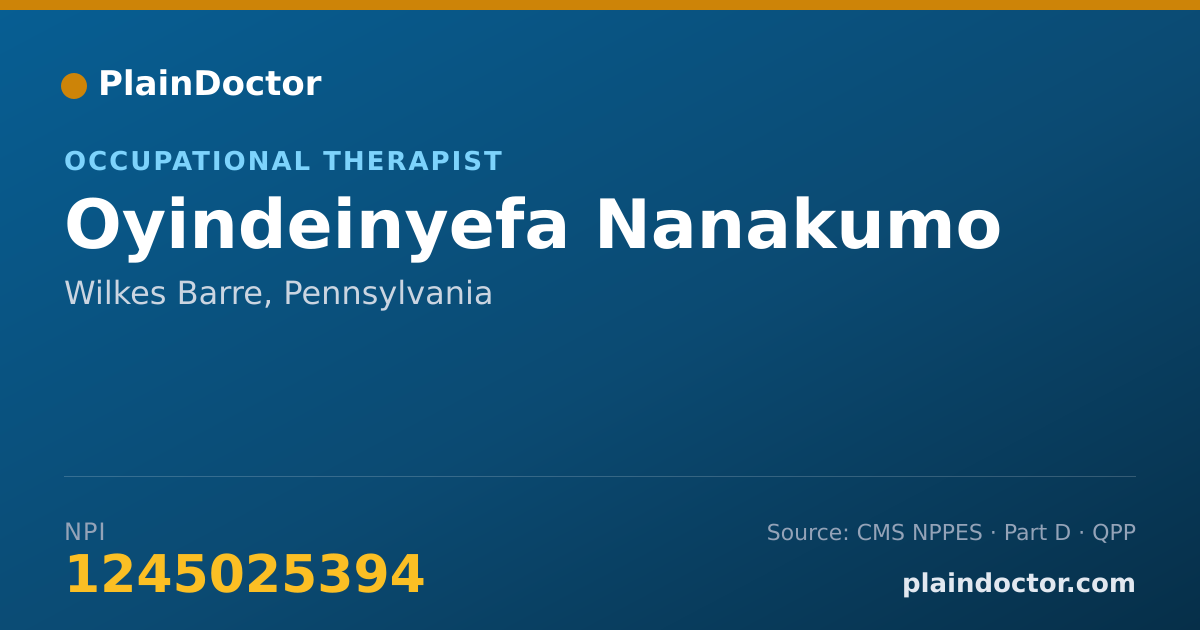 Shareable card for Oyindeinyefa Nanakumo - Occupational Therapist, Wilkes Barre, PA