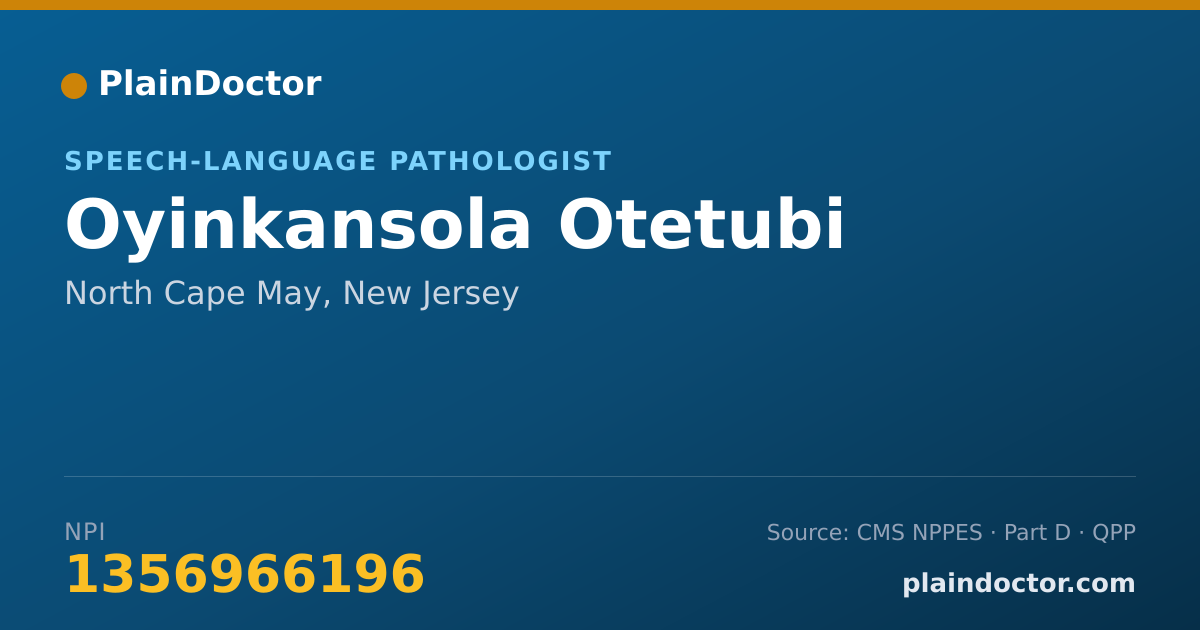 Shareable card for Oyinkansola Otetubi - Speech-Language Pathologist, North Cape May, NJ