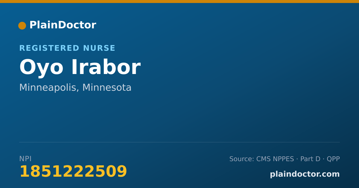 Shareable card for Oyo Irabor - Registered Nurse, Minneapolis, MN