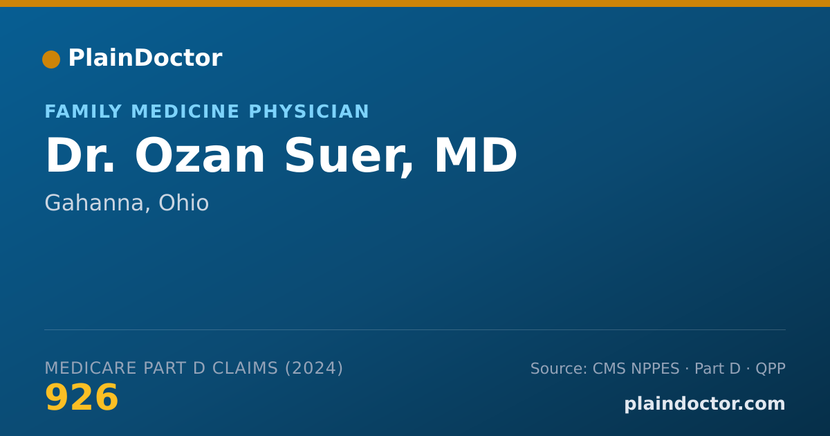 Shareable card for Ozan Suer, MD - Family Medicine Physician, Gahanna, OH