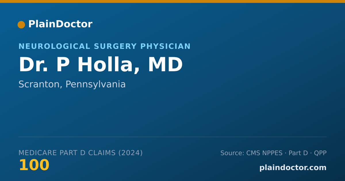 Shareable card for P Holla, MD - Neurological Surgery Physician, Scranton, PA