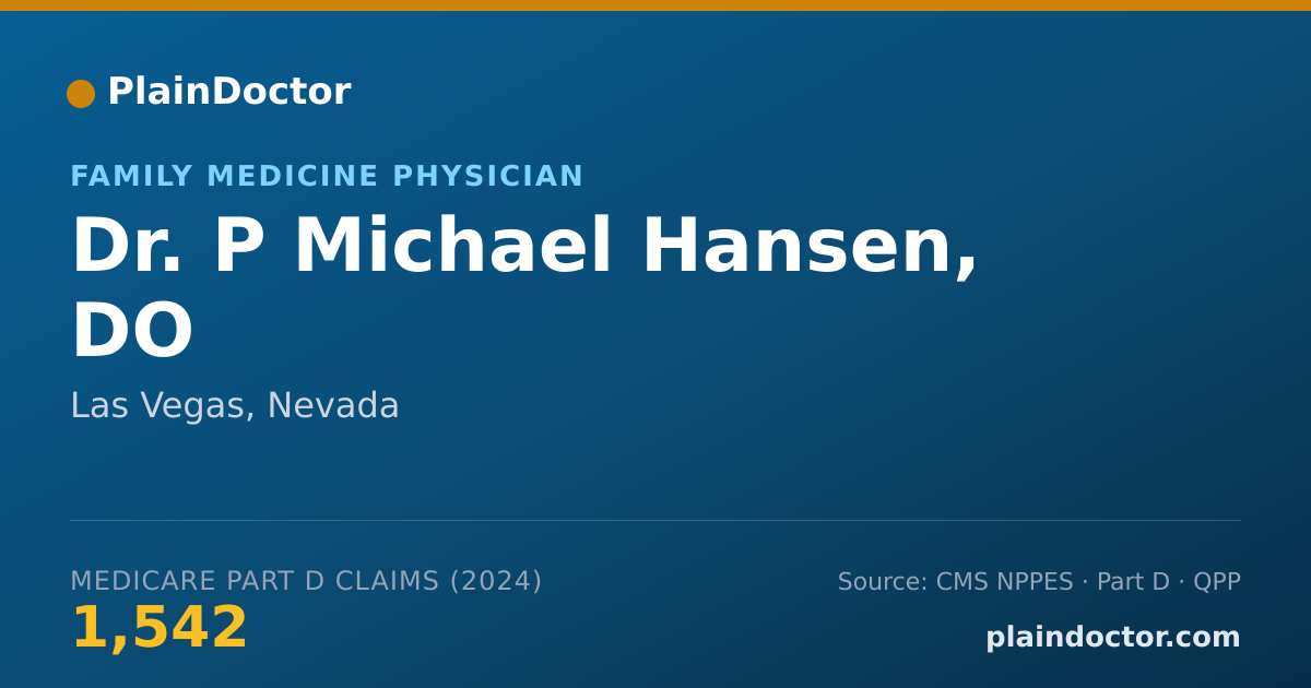 Shareable card for P Michael Hansen, DO - Family Medicine Physician, Las Vegas, NV