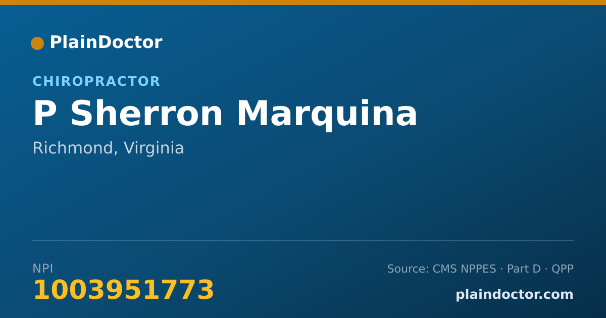 Shareable card for P Sherron Marquina - Chiropractor, Richmond, VA