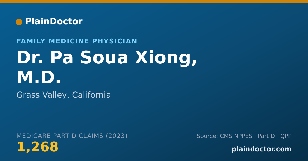 Shareable card for Pa Soua Xiong, M.D. - Family Medicine Physician, Grass Valley, CA