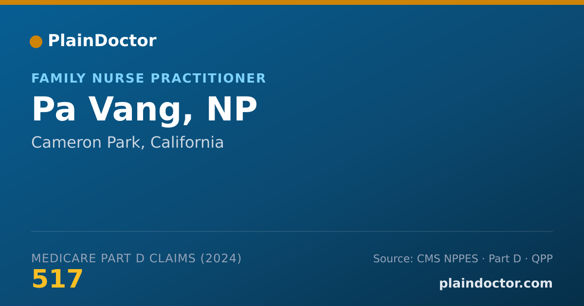 Shareable card for Pa Vang, NP - Family Nurse Practitioner, Cameron Park, CA