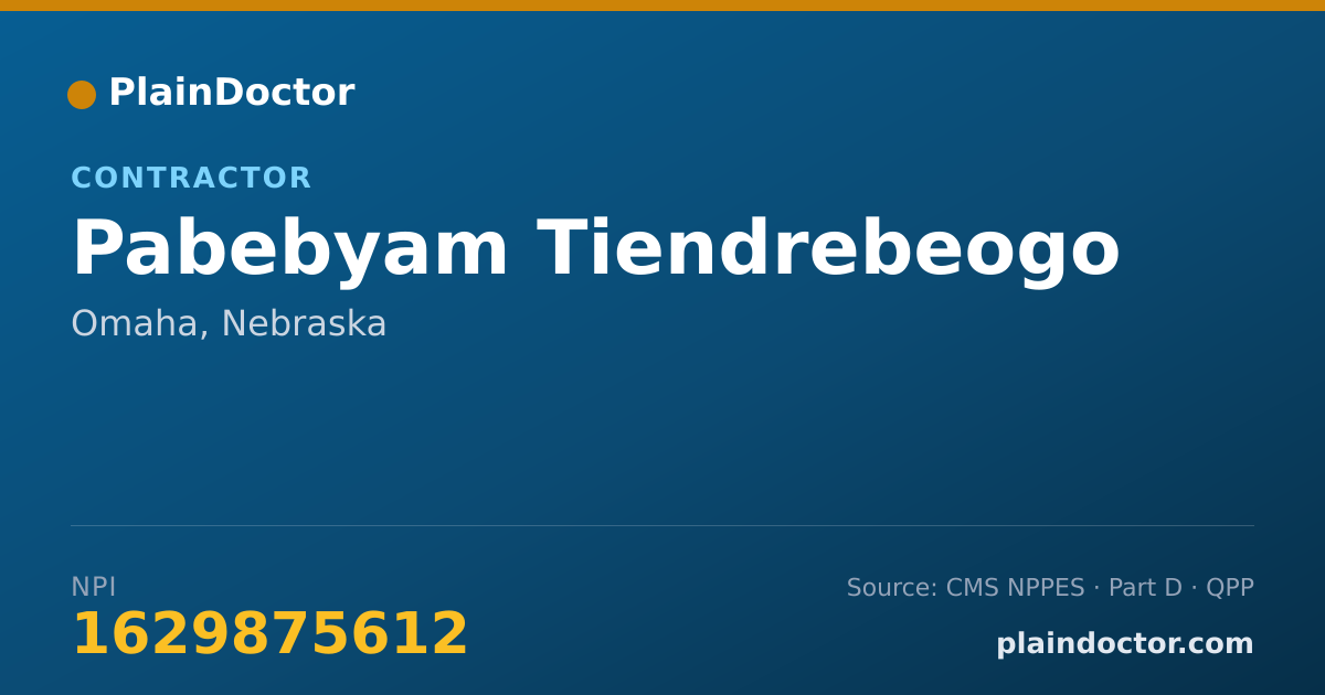 Shareable card for Pabebyam Tiendrebeogo - Contractor, Omaha, NE