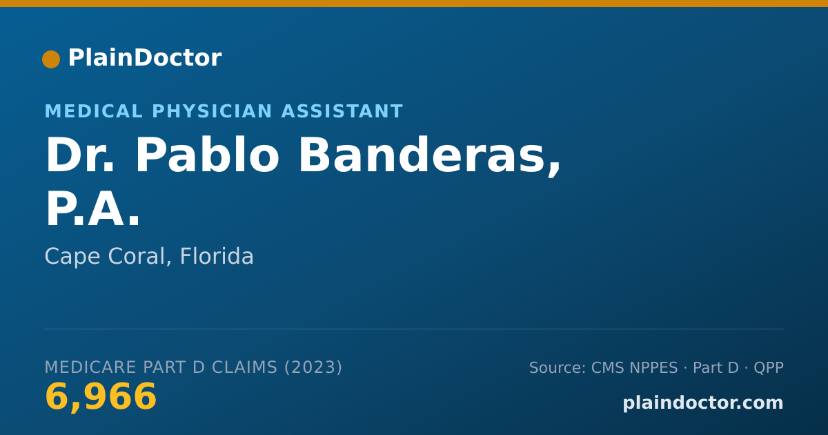 Shareable card for Pablo Banderas, P.A. - Medical Physician Assistant, Cape Coral, FL