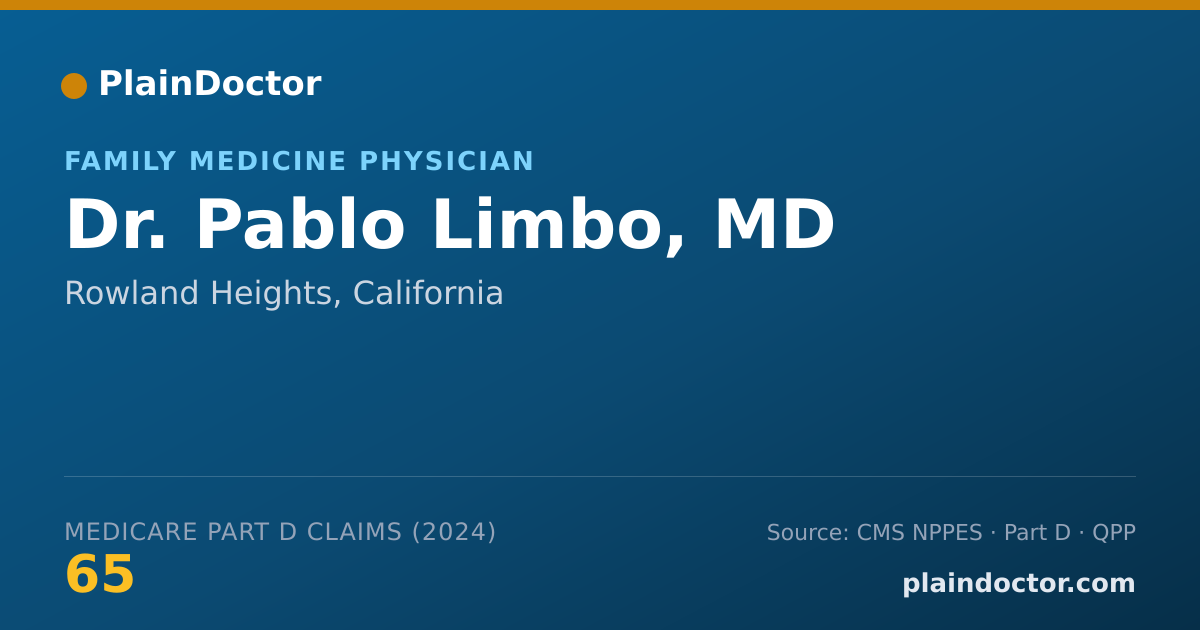 Shareable card for Pablo Limbo, MD - Family Medicine Physician, Rowland Heights, CA