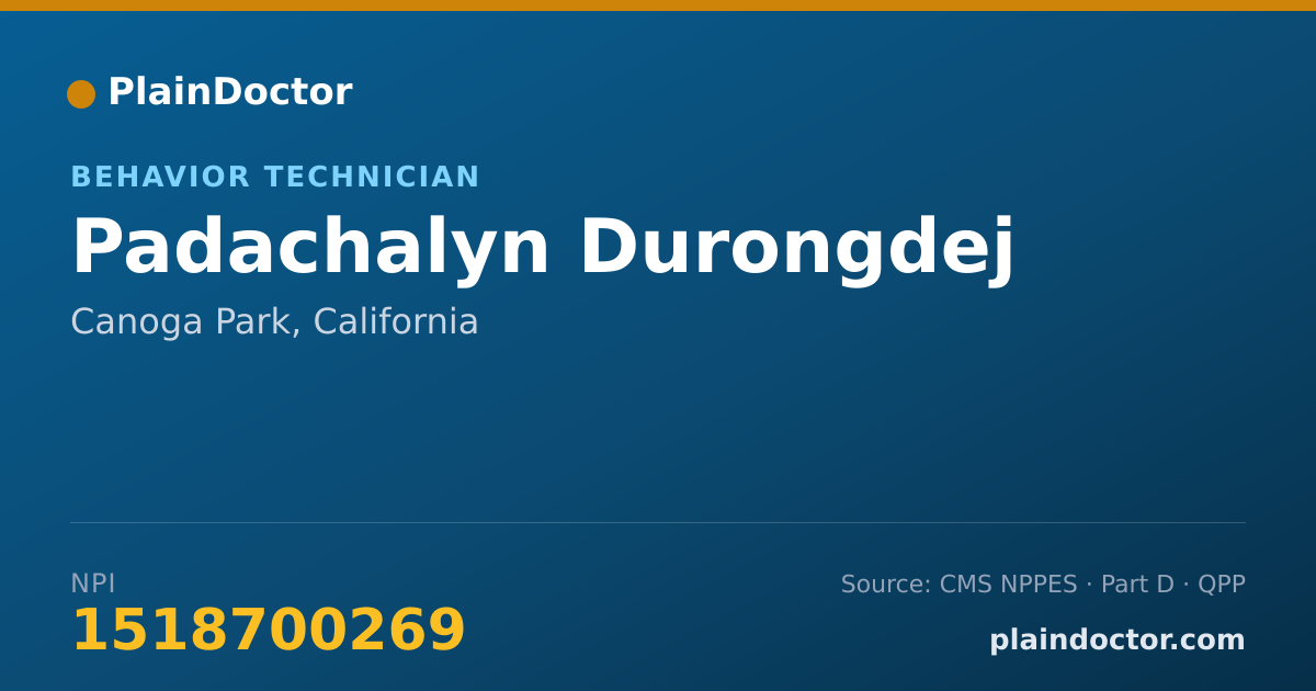 Shareable card for Padachalyn Durongdej - Behavior Technician, Canoga Park, CA