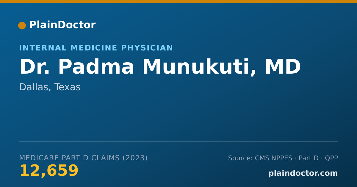 Shareable card for Padma Munukuti, MD - Internal Medicine Physician, Dallas, TX