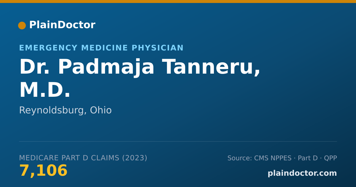 Shareable card for Padmaja Tanneru, M.D. - Emergency Medicine Physician, Reynoldsburg, OH