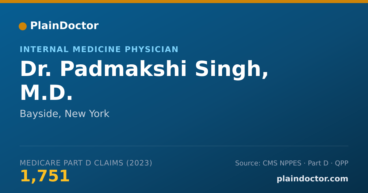 Shareable card for Padmakshi Singh, M.D. - Internal Medicine Physician, Bayside, NY