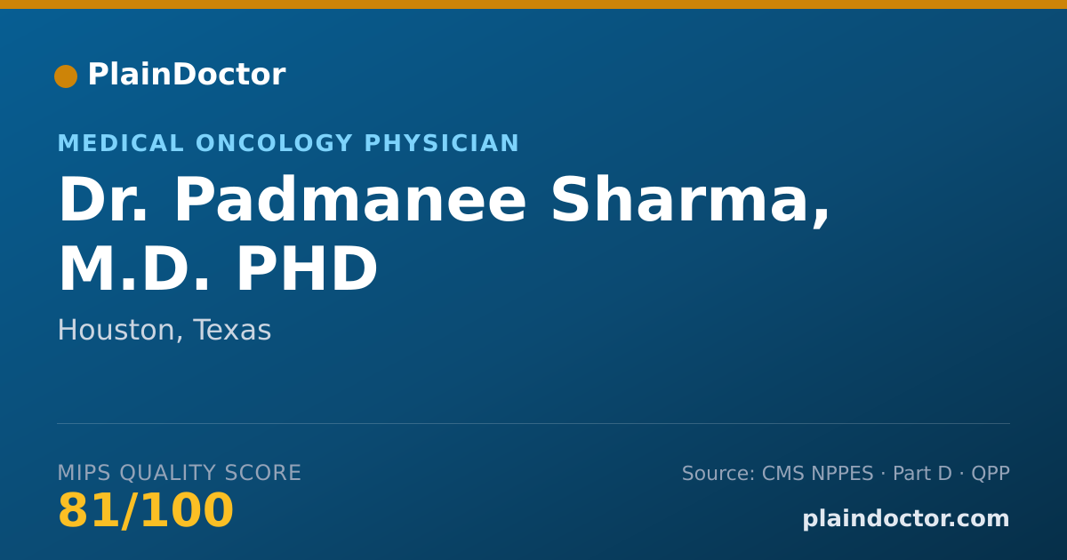 Shareable card for Padmanee Sharma, M.D. PHD - Medical Oncology Physician, Houston, TX