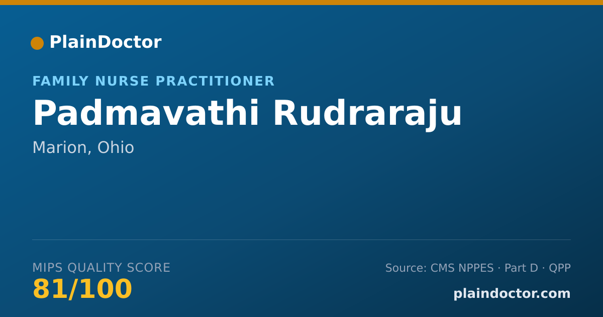 Shareable card for Padmavathi Rudraraju - Family Nurse Practitioner, Marion, OH