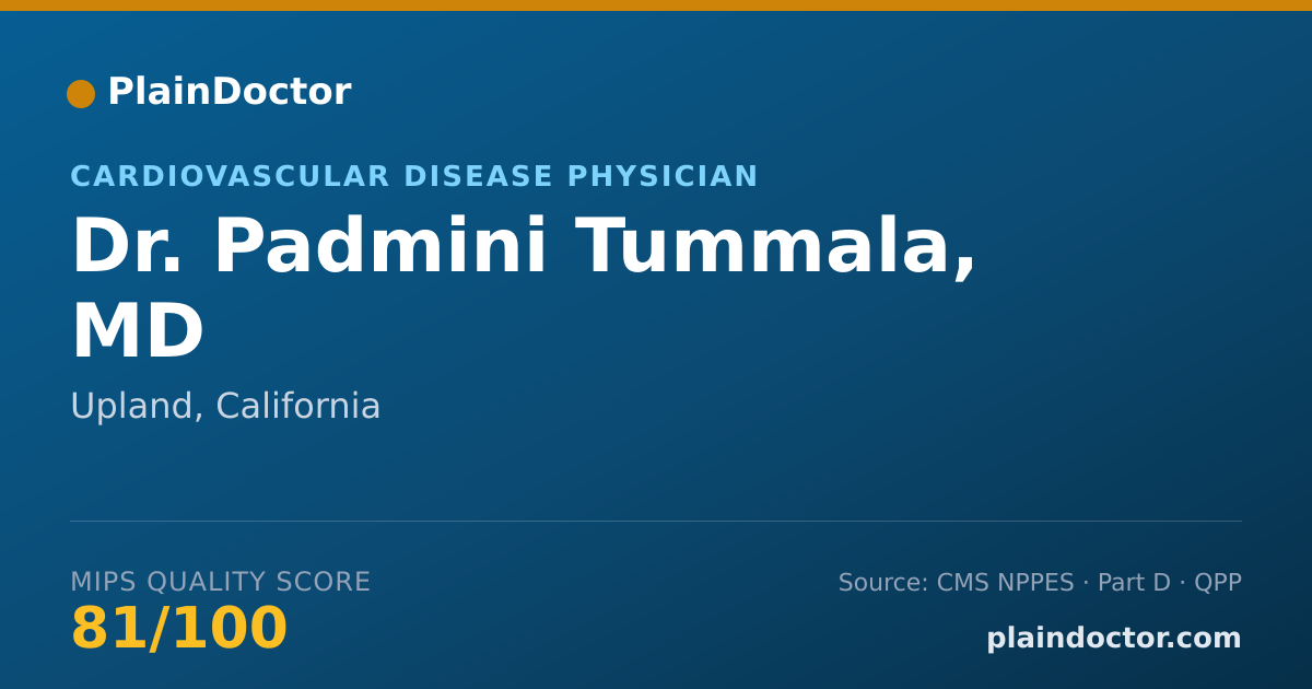Shareable card for Padmini Tummala, MD - Cardiovascular Disease Physician, Upland, CA