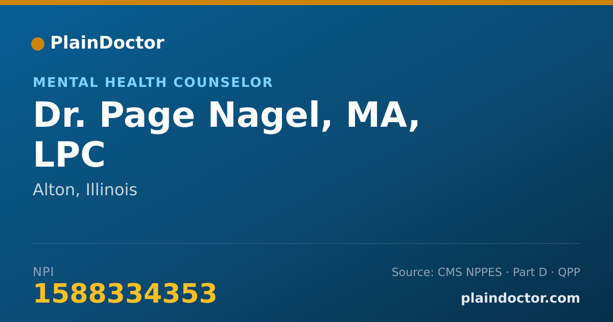 Shareable card for Page Nagel, MA, LPC - Mental Health Counselor, Alton, IL