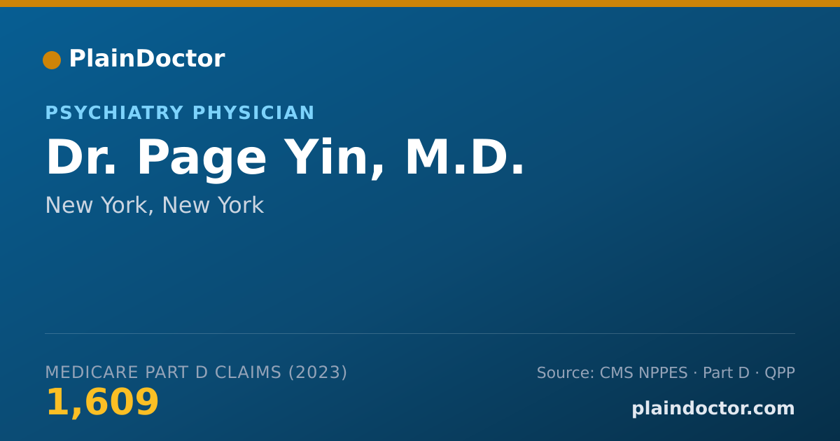 Shareable card for Page Yin, M.D. - Psychiatry Physician, New York, NY