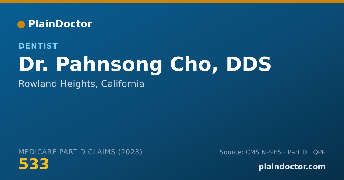 Shareable card for Pahnsong Cho, DDS - Dentist, Rowland Heights, CA