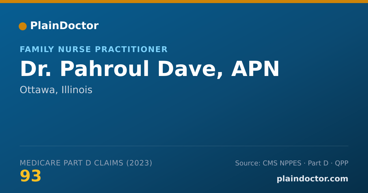 Shareable card for Pahroul Dave, APN - Family Nurse Practitioner, Ottawa, IL