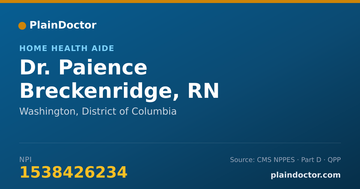 Shareable card for Paience Breckenridge, RN - Home Health Aide, Washington, DC