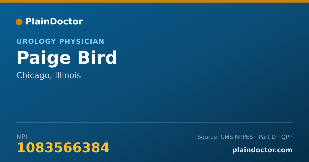 Shareable card for Paige Bird - Urology Physician, Chicago, IL