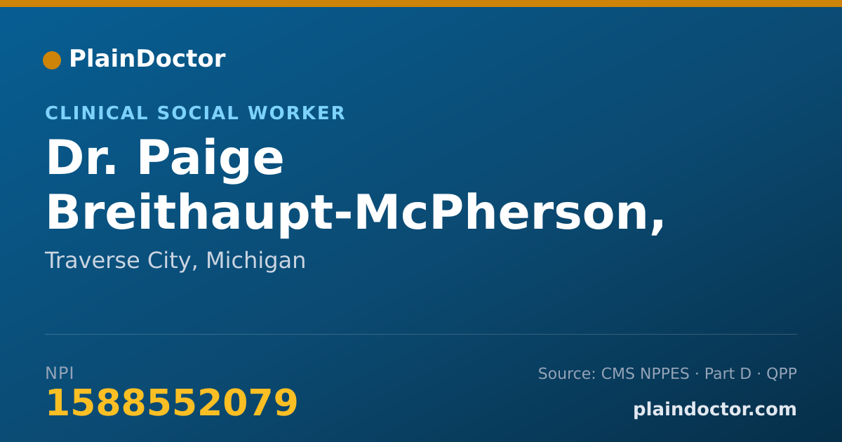 Shareable card for Paige Breithaupt-McPherson, LCSW - Clinical Social Worker, Traverse City, MI