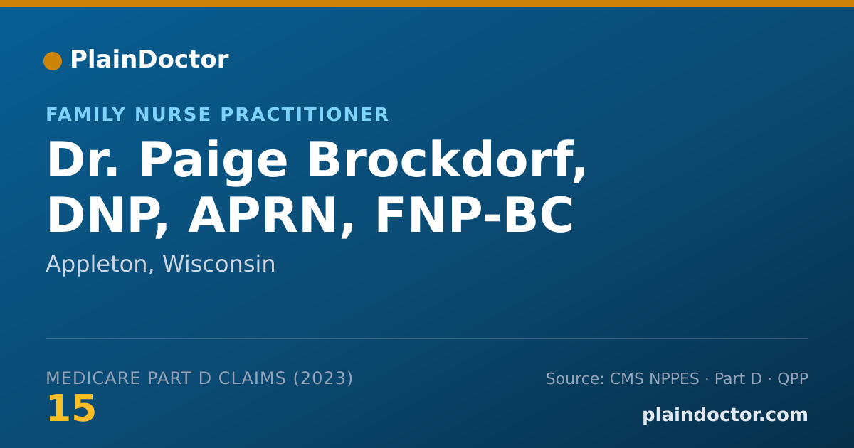 Shareable card for Paige Brockdorf, DNP, APRN, FNP-BC - Family Nurse Practitioner, Appleton, WI