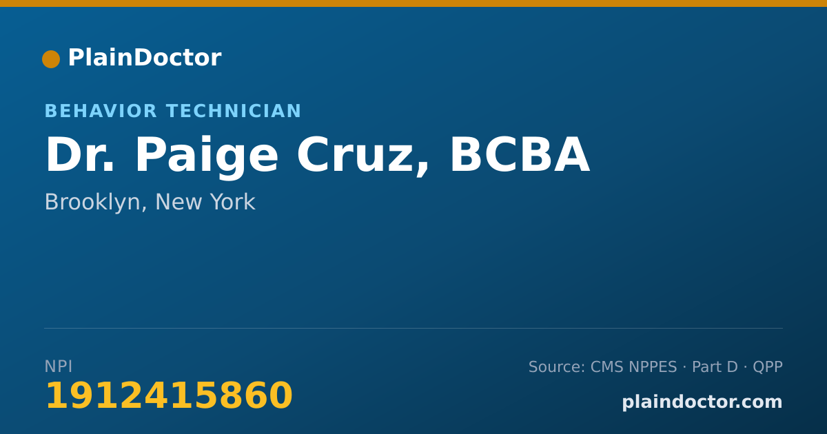 Shareable card for Paige Cruz, BCBA - Behavior Technician, Brooklyn, NY