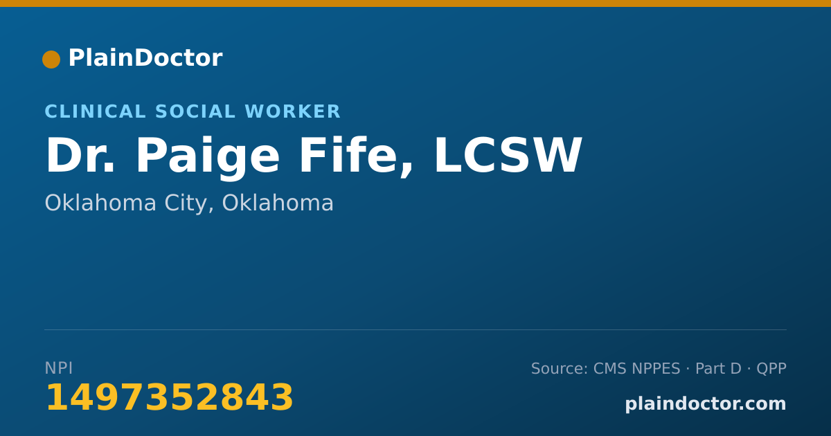 Shareable card for Paige Fife, LCSW - Clinical Social Worker, Oklahoma City, OK