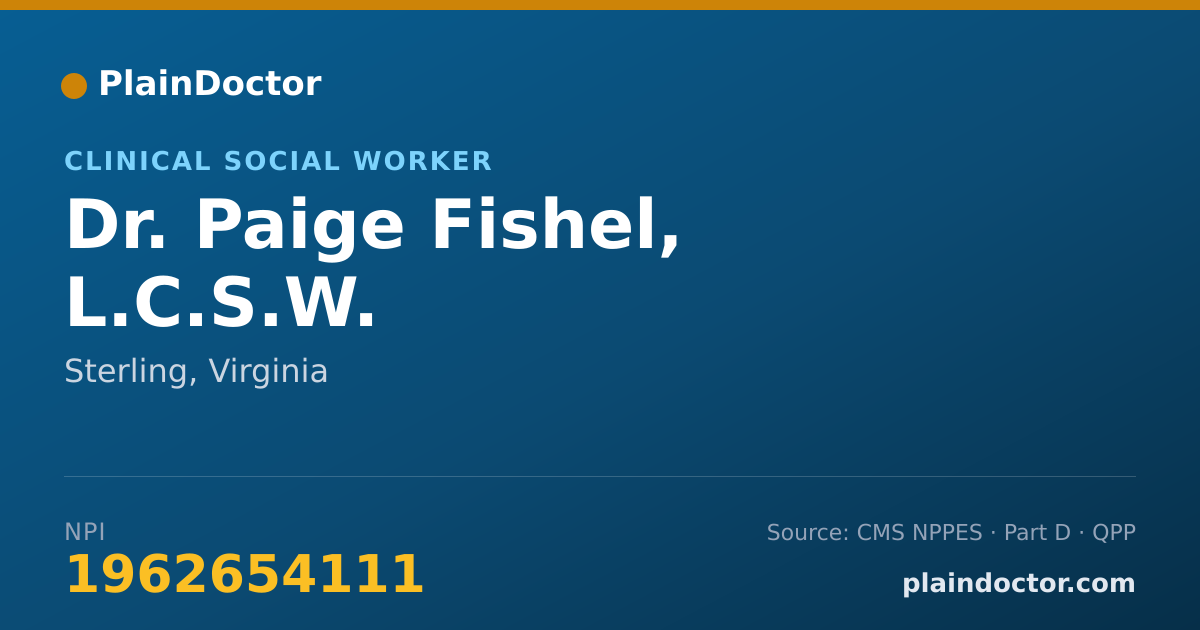Shareable card for Paige Fishel, L.C.S.W. - Clinical Social Worker, Sterling, VA