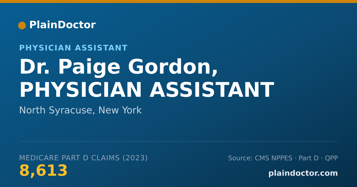 Shareable card for Paige Gordon, PHYSICIAN ASSISTANT - Physician Assistant, North Syracuse, NY
