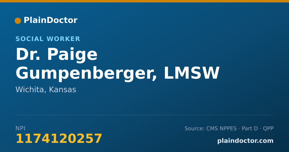 Shareable card for Paige Gumpenberger, LMSW - Social Worker, Wichita, KS