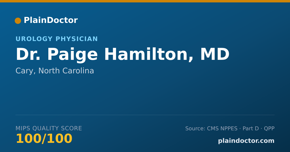 Shareable card for Paige Hamilton, MD - Urology Physician, Cary, NC