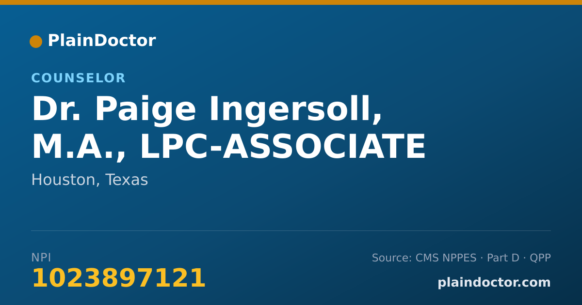 Shareable card for Paige Ingersoll, M.A., LPC-ASSOCIATE - Counselor, Houston, TX