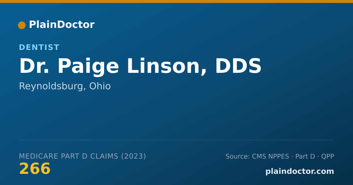Shareable card for Paige Linson, DDS - Dentist, Reynoldsburg, OH