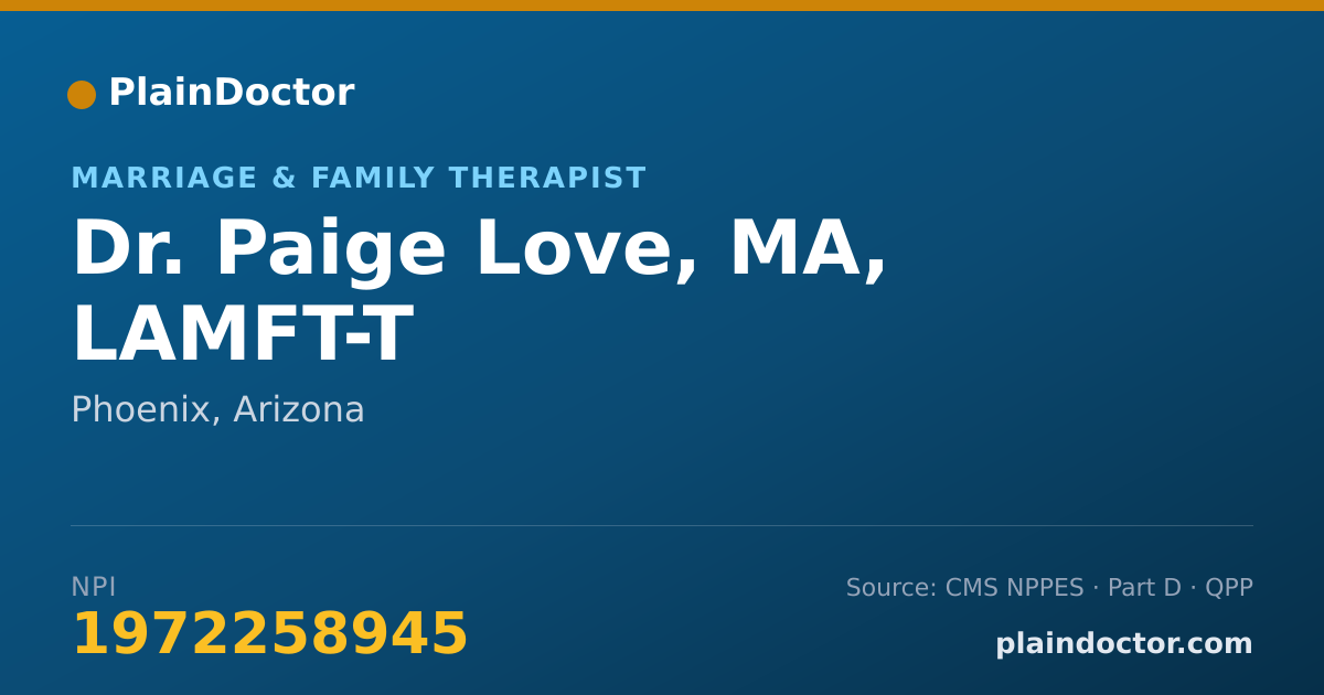 Shareable card for Paige Love, MA, LAMFT-T - Marriage & Family Therapist, Phoenix, AZ
