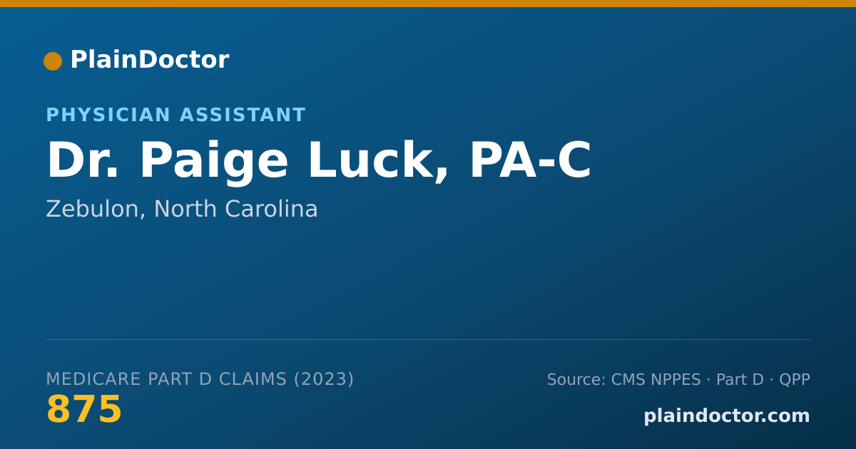 Shareable card for Paige Luck, PA-C - Physician Assistant, Zebulon, NC