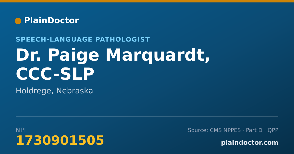 Shareable card for Paige Marquardt, CCC-SLP - Speech-Language Pathologist, Holdrege, NE
