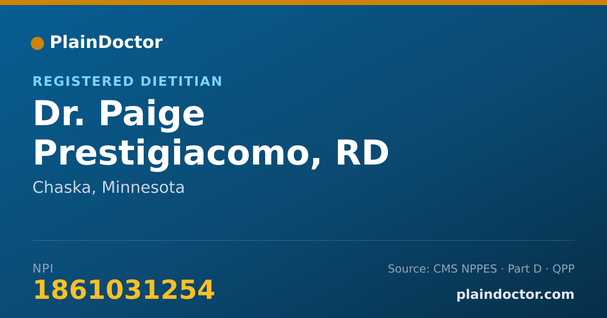 Shareable card for Paige Prestigiacomo, RD - Registered Dietitian, Chaska, MN
